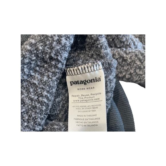 Patagonia Recycled Wool Gray Quarter Zip Fleece Men's Size S Woolyester Gorpcore - Picture 5 of 8